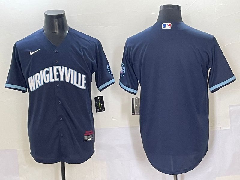 Men 2025 Chicago Cubs Blank Blue City Edition Nike MLB Jersey style 1